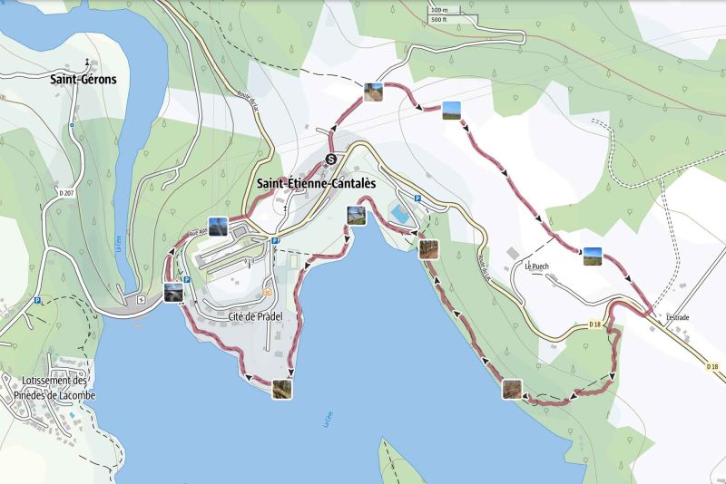Parcours de randonnées du Tour du Lac de Saint-Etienne-Cantalès