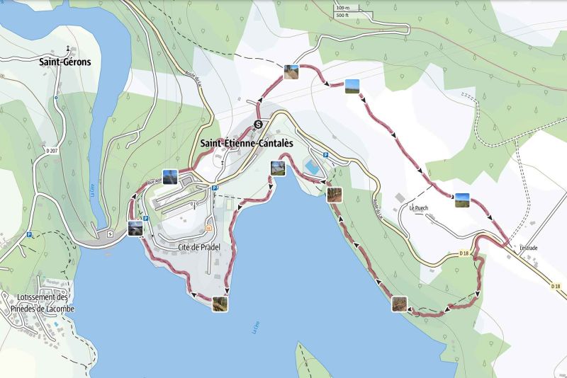 Parcours de randonnées du Tour du Lac de Saint-Etienne-Cantalès
